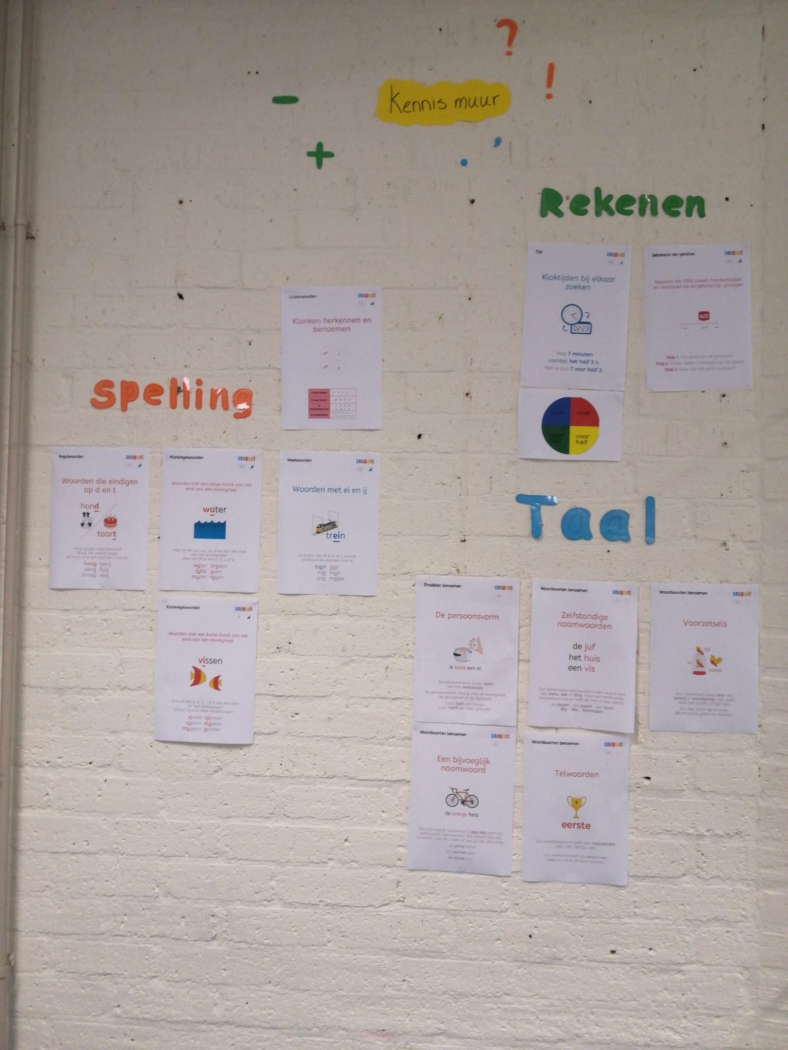 De kennis-muur van groep 5