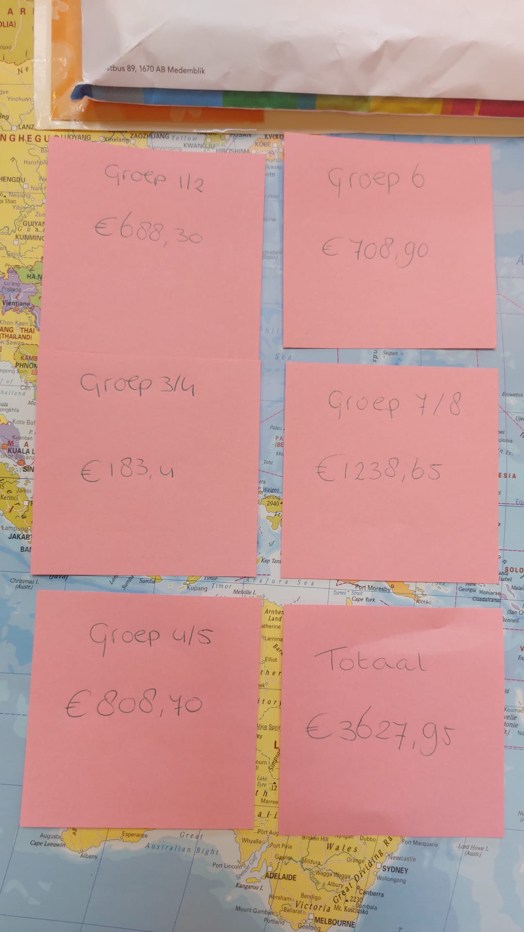 Opgehaalde bedrag sponsorloop